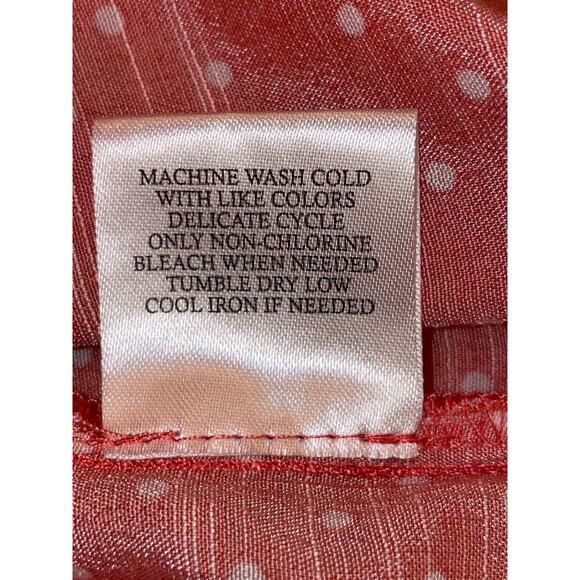 COMO BLU women's Caged 3/4 sleeve peasant top, Coral Dot 2X Polka dots - Picture 8 of 8